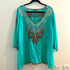 JOHNNY WAS blue tunic | size XL 💙